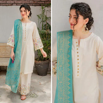 3- Piece Embroidered Lawn Dress