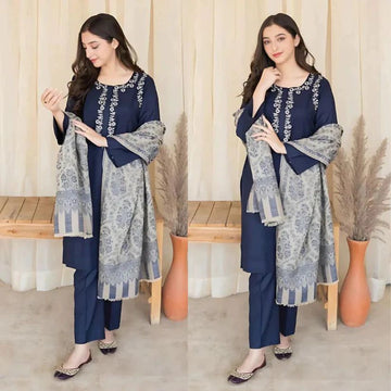 3- Piece Embroidered Lawn Dress