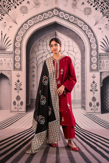 3- Piece Embroidered Lawn Dress