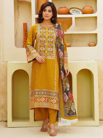 3- Piece Embroidered Lawn Dress