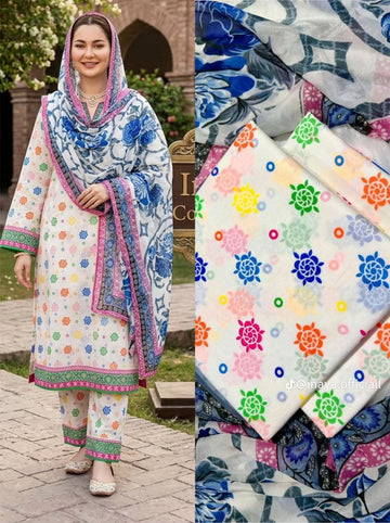 LV- 52 Pure Lawn 3 Piece