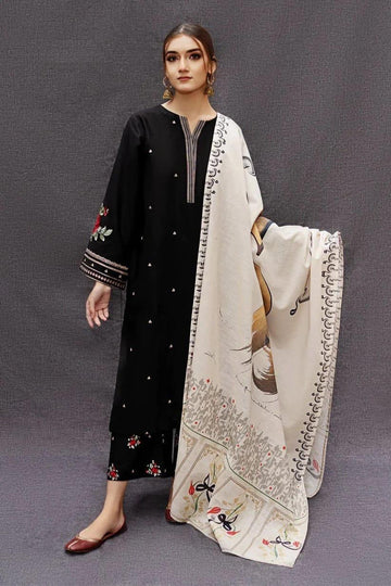 Embroidered Lawn Fancy 3 Piece Dress
