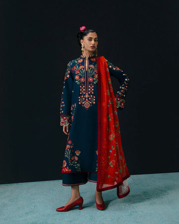 Emb Dhanak 3Pc Suit